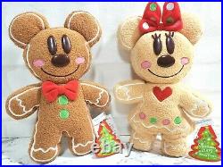 NEW Gingerbread TOKYO Disney Mickey & Minnie Big Size Plush Doll Set2 2009