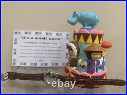 NEW RARE Disney World Theme Parks LE It's A Small World Watch & Figure Hippo