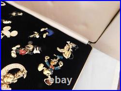 Napier Disney 13 Piece Pin Collection Box Set ULTRA RARE Mickey Donald Goofy