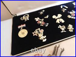 Napier Disney 13 Piece Pin Collection Box Set ULTRA RARE Mickey Donald Goofy