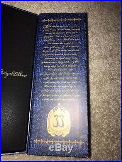 New! Club 33 Disneyland Exclusive Boxed Gold Brushed Key Ornament