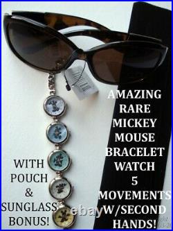 New Walt Disney Time Works/theme Parks Mickey Mouse 5 Movement Bracelet Watch