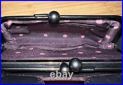 Nwot DISNEY X COACH Black Leather CLUTCH / WRISTLET purse MINNIE MOUSE THEME