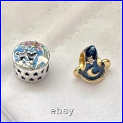 Pandora 925 Silver Disney Parks Charm Set Blue Gold Star Moon Theme Signed
