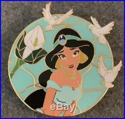 Princess Jasmine Stained Glass Disney Fantasy Pin LE /75 Dove Glitter Aladdin