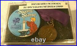 RARE DL Sword in the Stone Medal and Button TEMPORARY RULER OF THE REALM VINTAGE