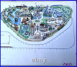RARE Disneyland Original Theme Park Map Painting Art Disney Vacationland 1962