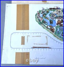 RARE Disneyland Original Theme Park Map Painting Art Disney Vacationland 1962