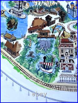 RARE Disneyland Original Theme Park Map Painting Art Disney Vacationland 1962