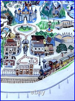RARE Disneyland Original Theme Park Map Painting Art Disney Vacationland 1962