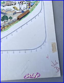 RARE Disneyland Original Theme Park Map Painting Art Disney Vacationland 1962