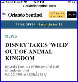 RARE! Original Theme Park Name! Disney's WILD Animal Kingdom Mug and Fact Book