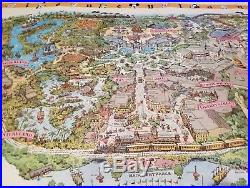 RARE ROLLED 1958C Walt Disney's DISNEYLAND USA MAP Theme Park Souvenir30 X 45