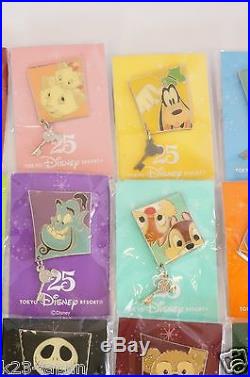 RARE! Tokyo Disney Resort 25th Anniversary Pin 20 Complete Set TDR JAPAN
