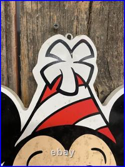 RARE Vintage Mickey Mouse Walt Disney World Theme Park Parade Bangor Maine Sign
