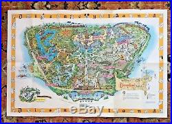 Rare 1958C Walt Disney's Disneyland USA Map Theme Park Souvenir Sam McKim