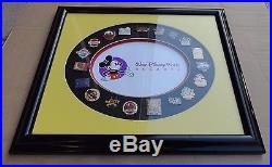 Rare Collectible Framed Walt Disney World Resorts 19-PIN Set