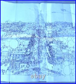 Rare Disney Disneyland Theme Park Map Rough Sketch Drawing Production Copy
