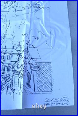 Rare Disney Disneyland Theme Park Map Rough Sketch Drawing Production Copy