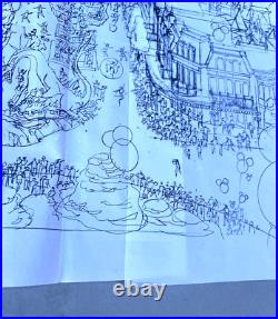 Rare Disney Disneyland Theme Park Map Rough Sketch Drawing Production Copy Rare Disney Disneyland Theme Park Map Rough Sketch Drawing Production Copy