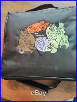 Rare Disney Villains Embroidered Pin Collecting Bag with Pins