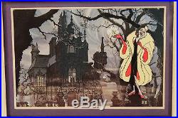 Rare Disney Villains Evil Queen Ursula Cruella Malificent Clayton Pin Set Framed