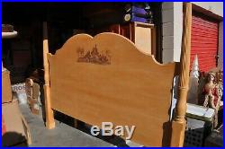 Rare Disneyland Hotel King Size Bed With Etched Burnished Castle
