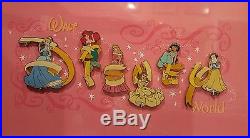Rare Pin Set 46255 WDW Disney Princess Letters Framed Pin Set of 6 Princess Pins