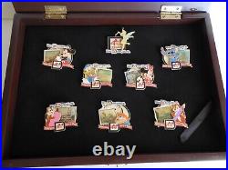 Rare Walt Disney World 40th Anniversary Boxed 8 Pin Set Mickey Stitch Chip Dale
