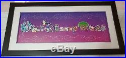 Rare Walt Disney World Letters Framed 15 Pin Set by Adrianne Draud -COA included