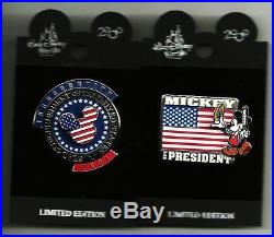 Rare Wdw Mickey For President & Inauguration Seal Of The President Disney Pins