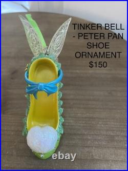 Retired Disney Theme Park Shoe Ornament Tinker Bell Peter Pan 3Hx 1 3/4Wx 3D