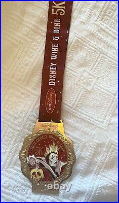 Run Disney Wine Dine 1/2 Marathon 2021 Evil Queen Wickedly Delicious Medal 5k