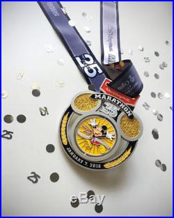 Rundisney finisher medals Walt Disney world Dopey Challenge 5 medals 25th anniv