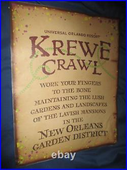 SKELETON Original Universal Studios Theme Park Prop Krewe Crawl Sign