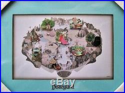 SUPER RARE LE 100 A Day @ Disneyland Framed Pin Set Alice Dumbo Mickey Toad Chip