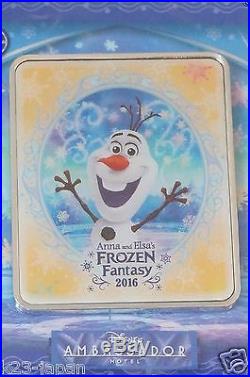 S RARE! Tokyo Disney Ambassador Hotel Stay LE Pin Frozen Fantasy 2016 3 Set