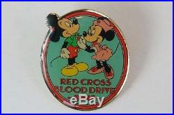 S RARE! Tokyo Disney Cast Exclusive Pin Red Cross Blood Drive 2001 Mickey Minnie