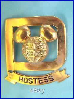 Scarce Original Walt Disney World Metal Hostess Identification Badge Salty Used