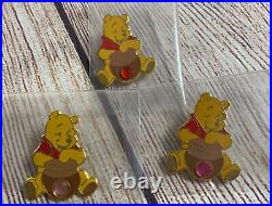 Set Of 11 Disney Trading Pin Winnie the Pooh With Jar of Honey & Color Stones