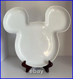 Set of 3 Disney Parks 10 Mickey Mouse Ears White Ceramic Serving Plate Dish HTF