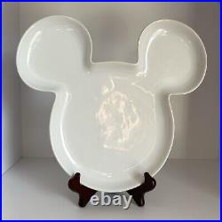 Set of 3 Disney Parks 10 Mickey Mouse Ears White Ceramic Serving Plate Dish HTF