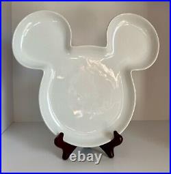 Set of 3 Disney Parks 10 Mickey Mouse Ears White Ceramic Serving Plate Dish HTF