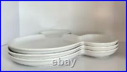 Set of 3 Disney Parks 10 Mickey Mouse Ears White Ceramic Serving Plate Dish HTF