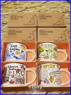 Starbucks Disney Parks Been There Series Coffee Mug Set of All 4 Theme Parks