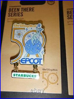 Starbucks Disney Parks WDW 50th Anniversary Pin Set Been There Series Complete