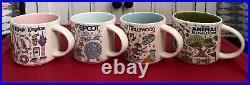 Starbucks WDW Disney World 50th Anniversary Mugs Set of 4 (MK Epcot DHS AK) 2021