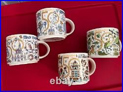 Starbucks WDW Disney World 50th Anniversary Mugs Set of 4 (MK Epcot DHS AK) 2021