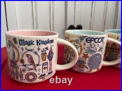 Starbucks WDW Disney World 50th Anniversary Mugs Set of 4 (MK Epcot DHS AK) 2021