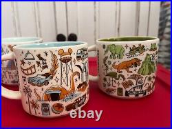 Starbucks WDW Disney World 50th Anniversary Mugs Set of 4 (MK Epcot DHS AK) 2021